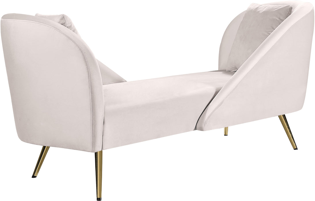 Nolan Cream Velvet Chaise - Bargain Furniture (Detroit, MI)