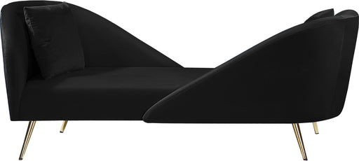 Nolan Black Velvet Chaise - Bargain Furniture (Detroit, MI)