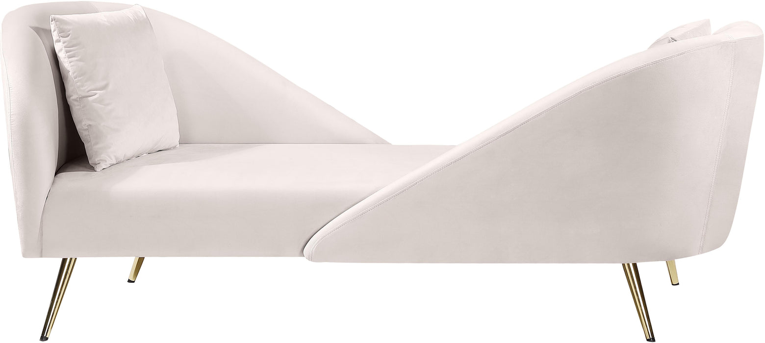 Nolan Cream Velvet Chaise - Bargain Furniture (Detroit, MI)