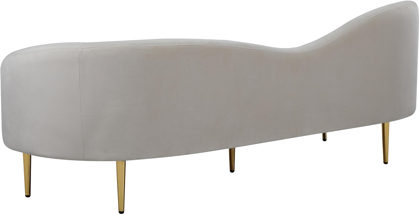 Ritz Cream Velvet Sofa - Bargain Furniture (Detroit, MI)