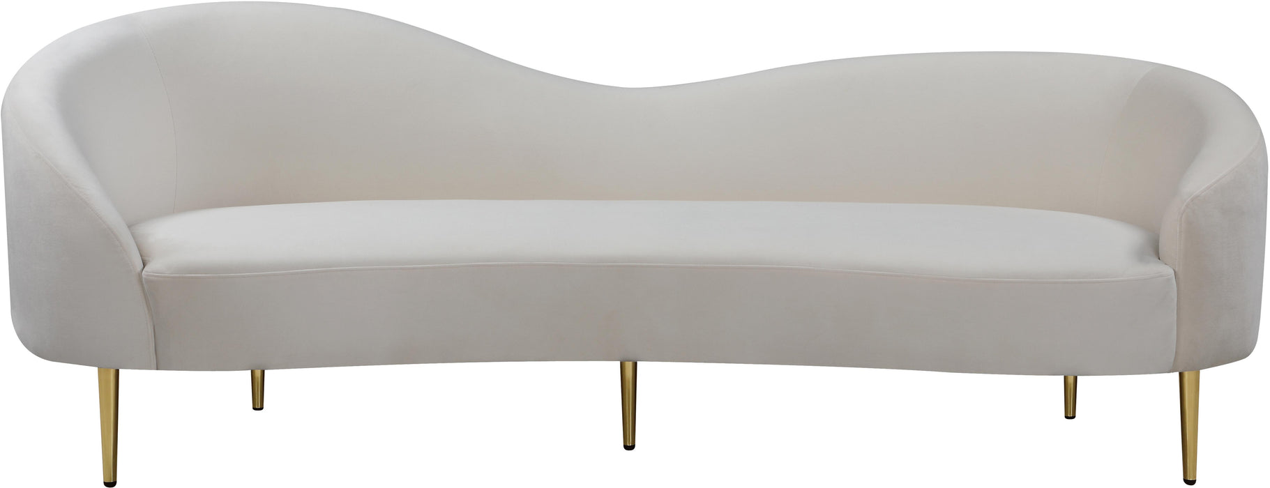 Ritz Cream Velvet Sofa - Bargain Furniture (Detroit, MI)