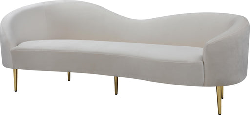 Ritz Cream Velvet Sofa - Bargain Furniture (Detroit, MI)