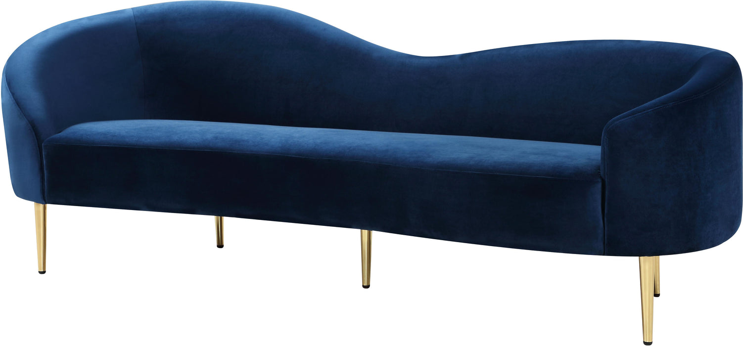 Ritz Navy Velvet Sofa - Bargain Furniture (Detroit, MI)