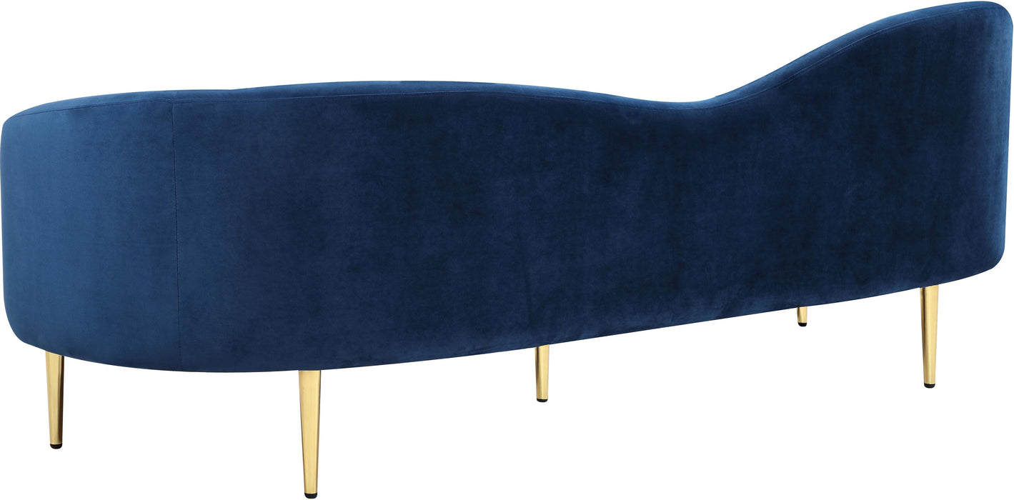Ritz Navy Velvet Sofa - Bargain Furniture (Detroit, MI)
