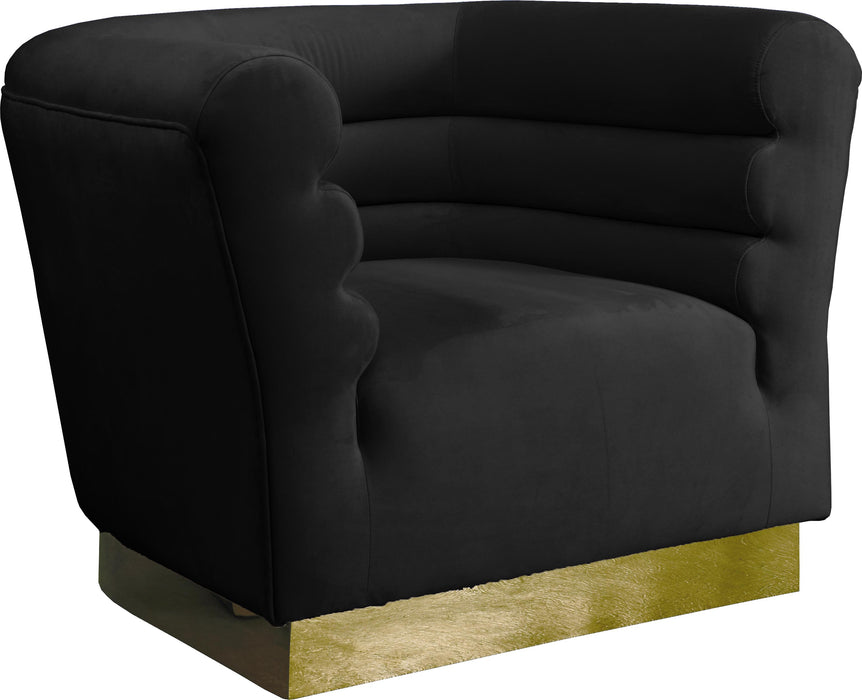 Bellini Black Velvet Chair - Bargain Furniture (Detroit, MI)
