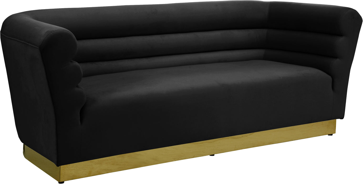 Bellini Black Velvet Sofa - Bargain Furniture (Detroit, MI)
