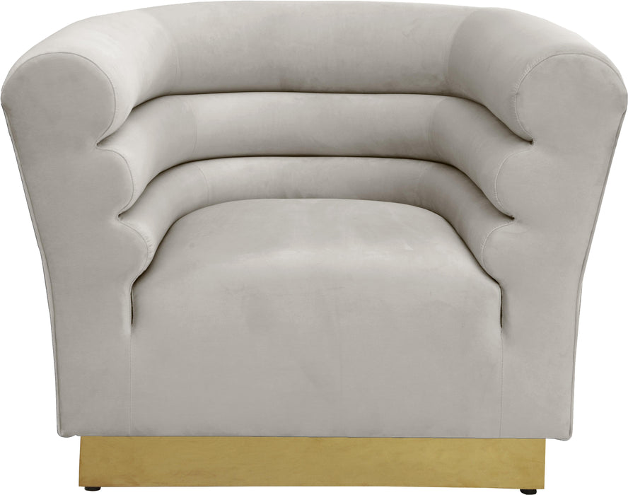 Bellini Cream Velvet Chair - Bargain Furniture (Detroit, MI)