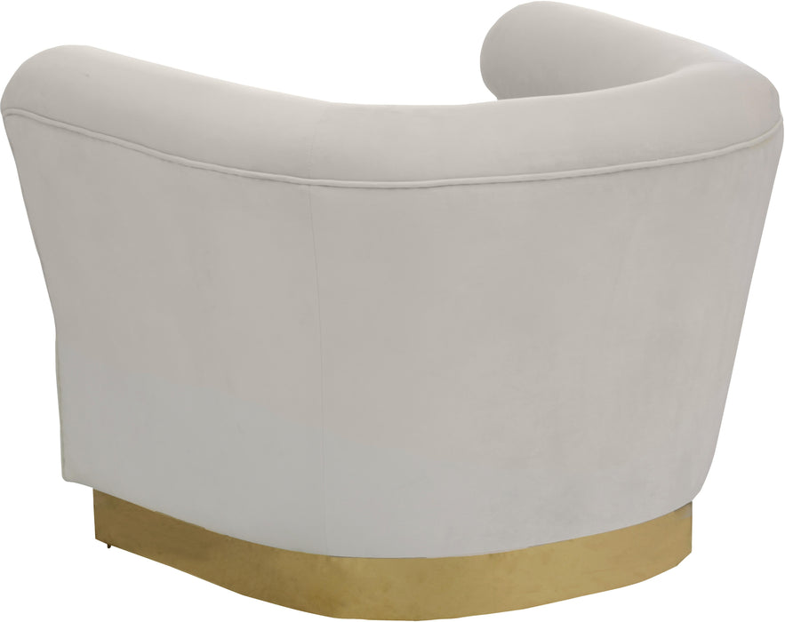Bellini Cream Velvet Chair - Bargain Furniture (Detroit, MI)