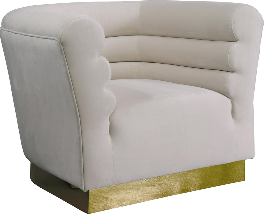 Bellini Cream Velvet Chair - Bargain Furniture (Detroit, MI)