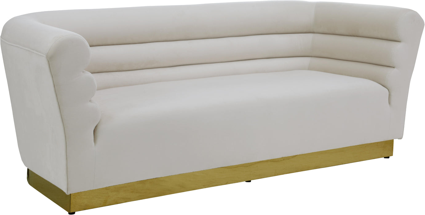 Bellini Cream Velvet Sofa - Bargain Furniture (Detroit, MI)