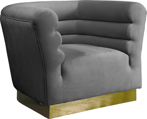 Bellini Grey Velvet Chair - Bargain Furniture (Detroit, MI)