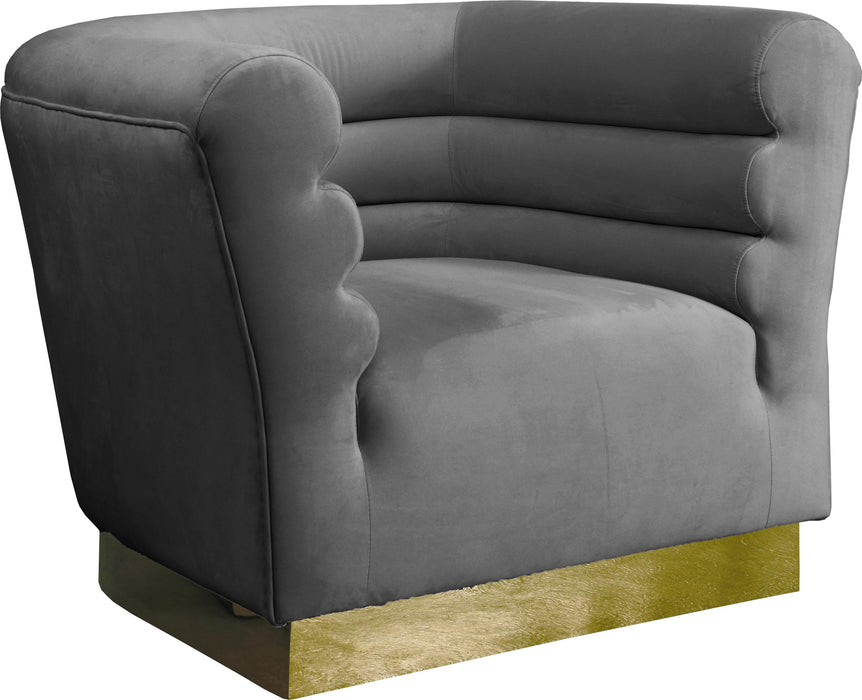 Bellini Grey Velvet Chair - Bargain Furniture (Detroit, MI)