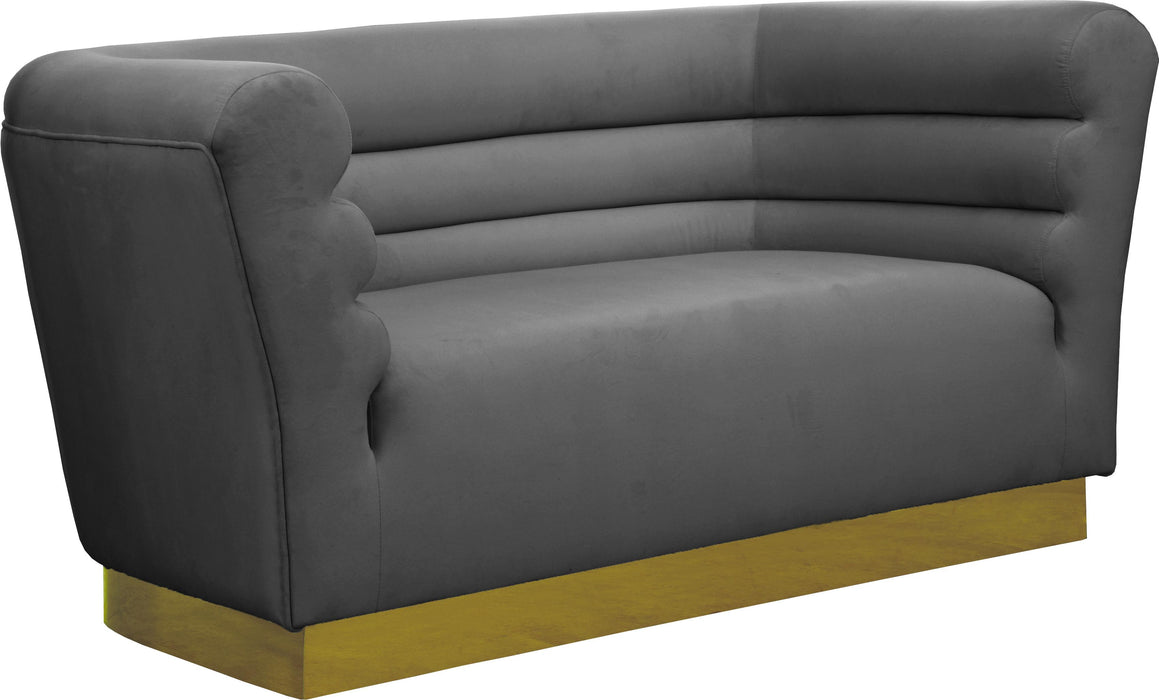 Bellini Grey Velvet Loveseat - Bargain Furniture (Detroit, MI)