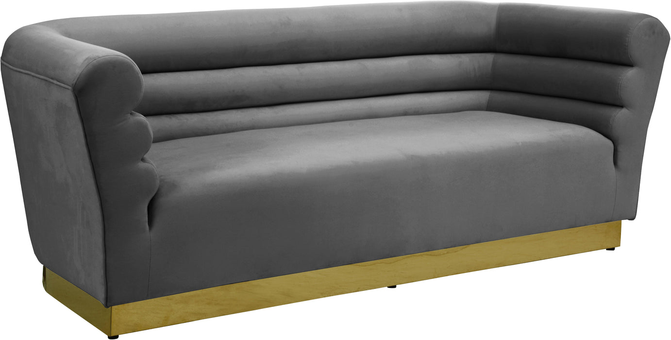 Bellini Grey Velvet Sofa - Bargain Furniture (Detroit, MI)
