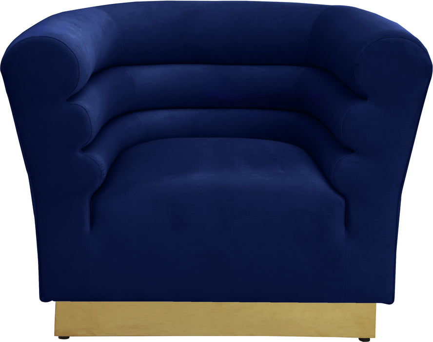 Bellini Navy Velvet Chair - Bargain Furniture (Detroit, MI)