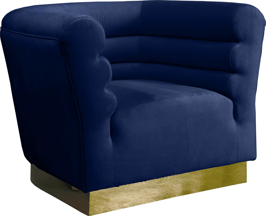 Bellini Navy Velvet Chair - Bargain Furniture (Detroit, MI)