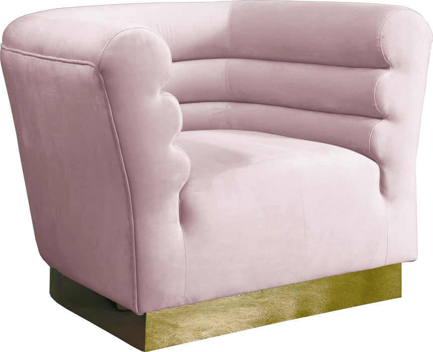 Bellini Pink Velvet Chair - Bargain Furniture (Detroit, MI)