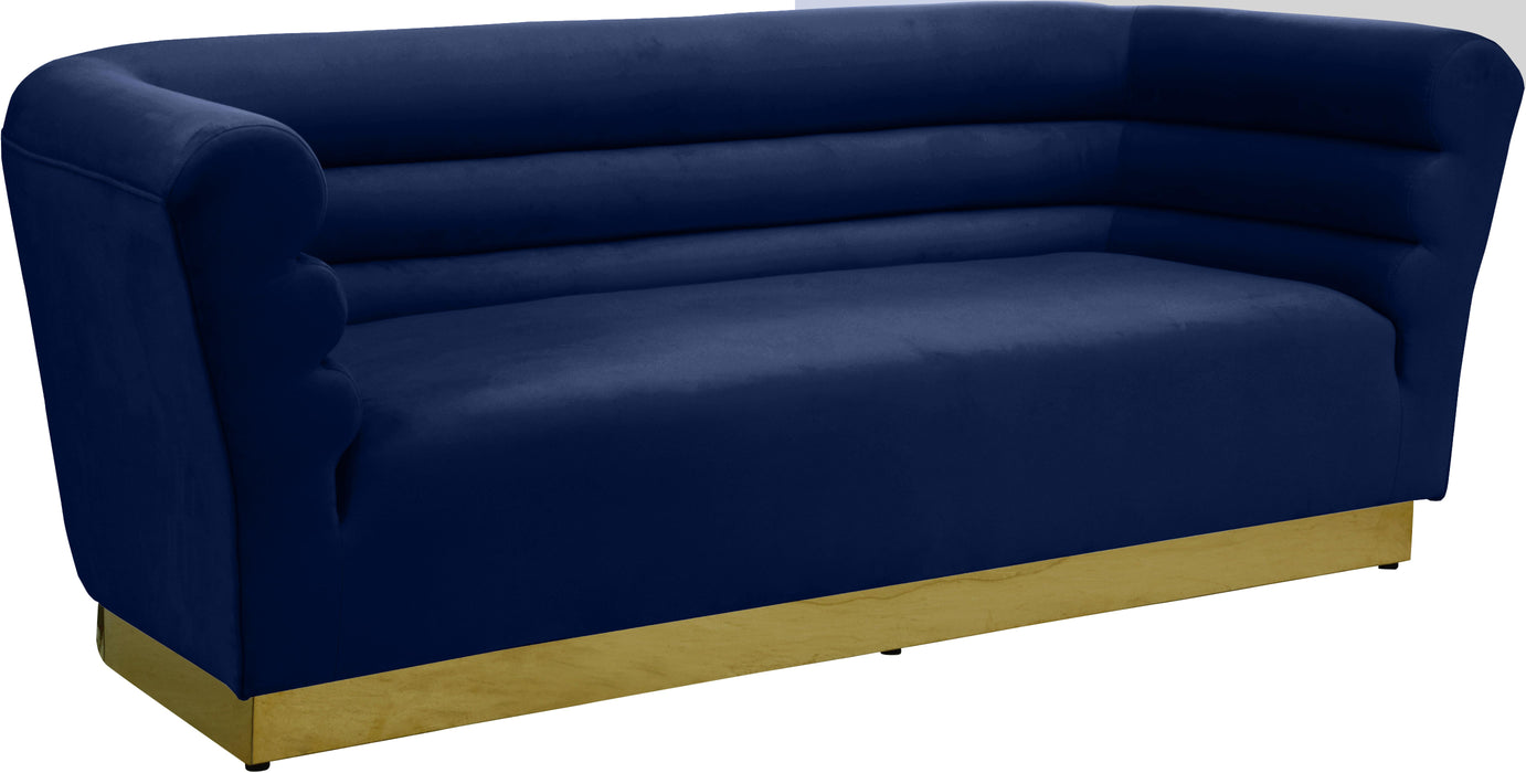 Bellini Navy Velvet Sofa - Bargain Furniture (Detroit, MI)