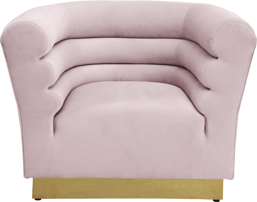 Bellini Pink Velvet Chair - Bargain Furniture (Detroit, MI)