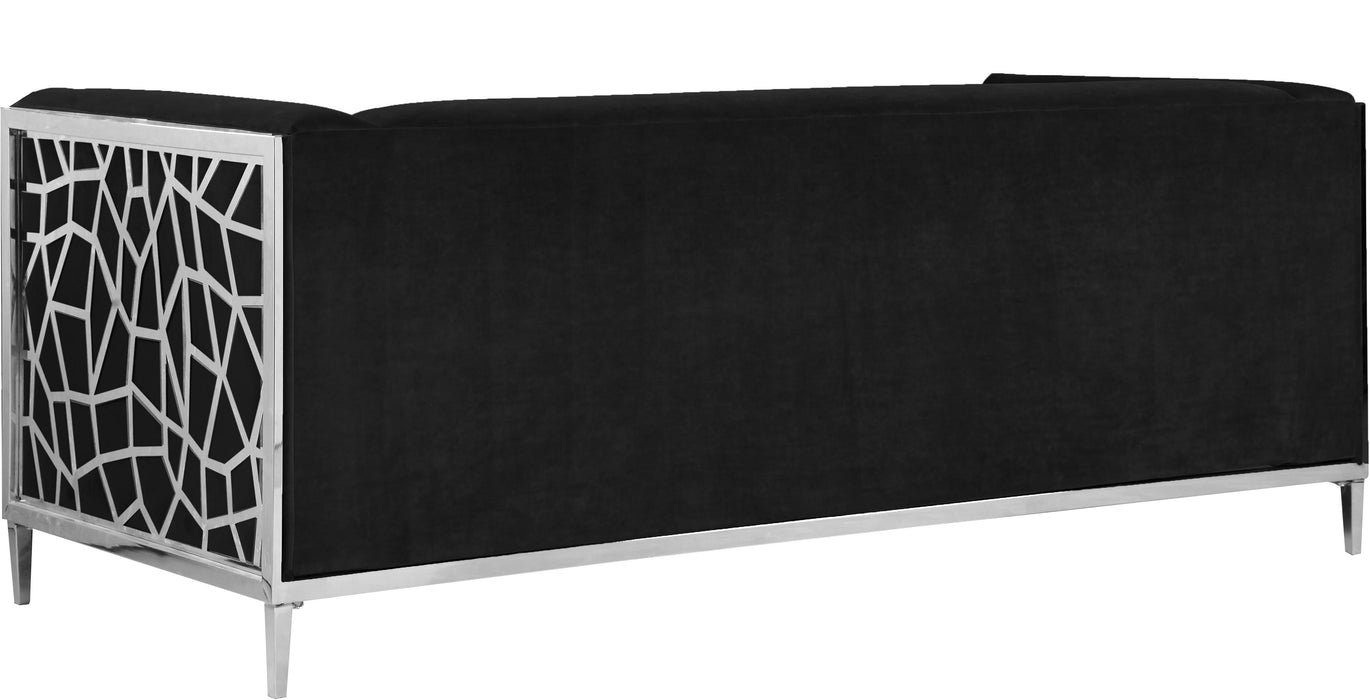 Opal Black Velvet Sofa - Bargain Furniture (Detroit, MI)