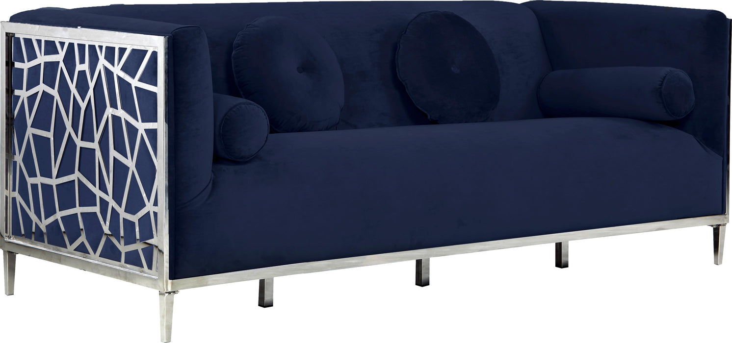 Opal Navy Velvet Sofa - Bargain Furniture (Detroit, MI)
