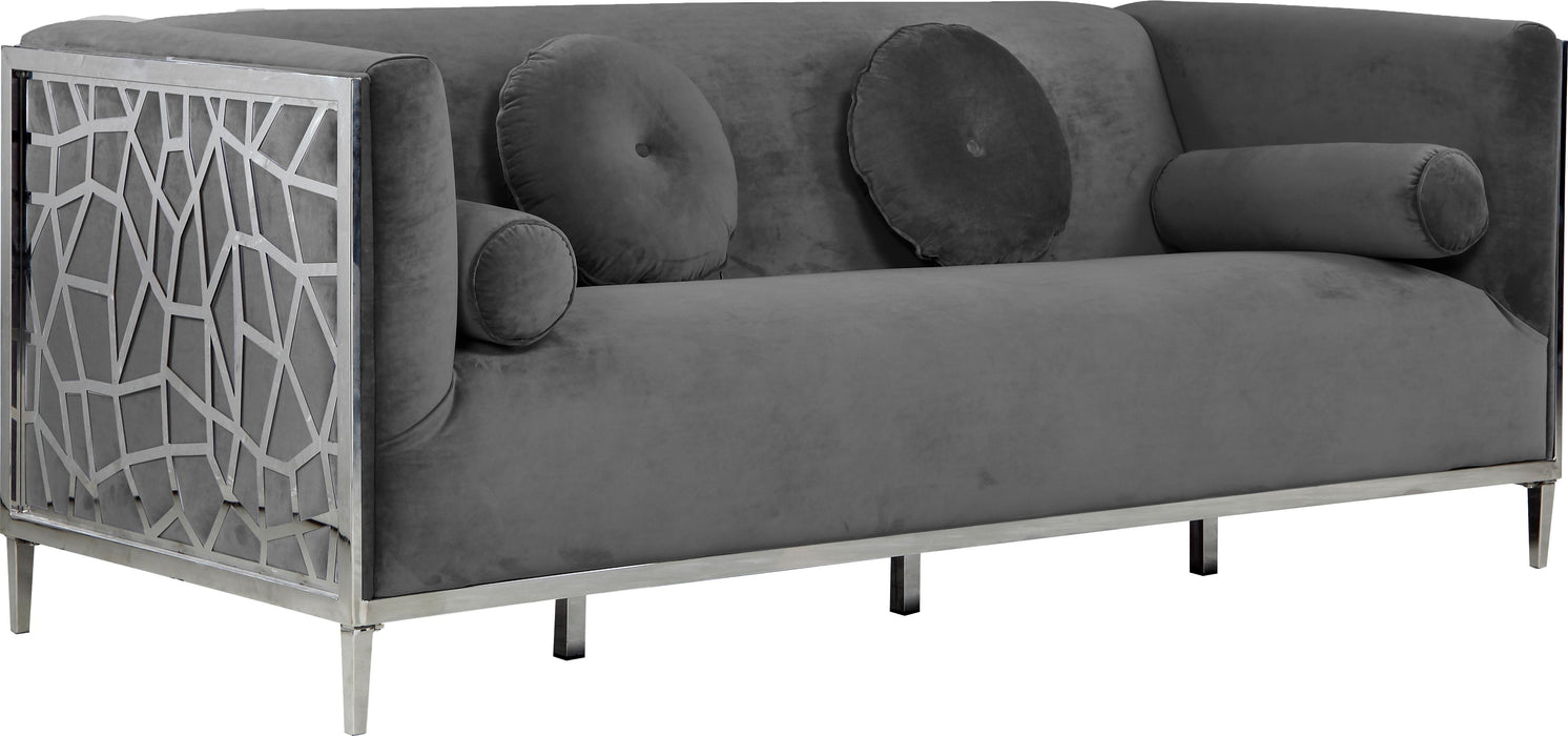 Opal Grey Velvet Sofa - Bargain Furniture (Detroit, MI)