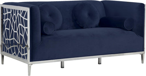Opal Navy Velvet Loveseat - Bargain Furniture (Detroit, MI)