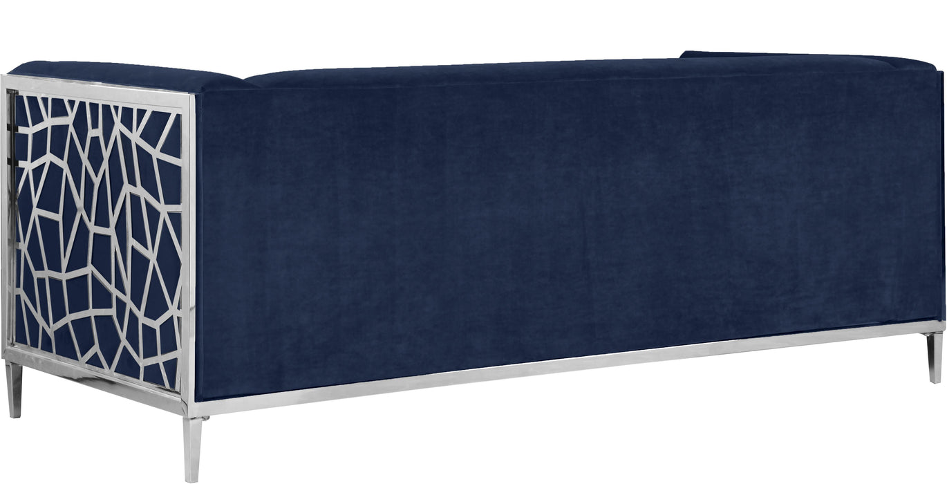 Opal Navy Velvet Sofa - Bargain Furniture (Detroit, MI)
