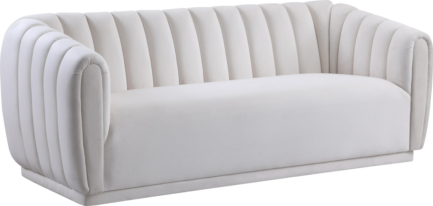 Dixie Cream Velvet Sofa - Bargain Furniture (Detroit, MI)