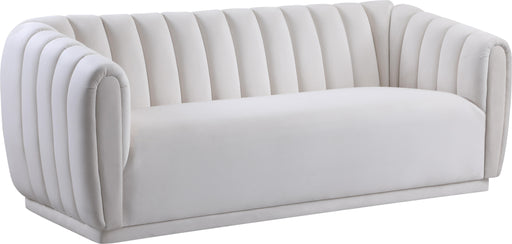 Dixie Cream Velvet Sofa - Bargain Furniture (Detroit, MI)