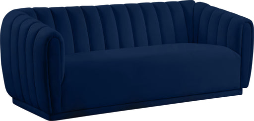 Dixie Navy Velvet Sofa - Bargain Furniture (Detroit, MI)