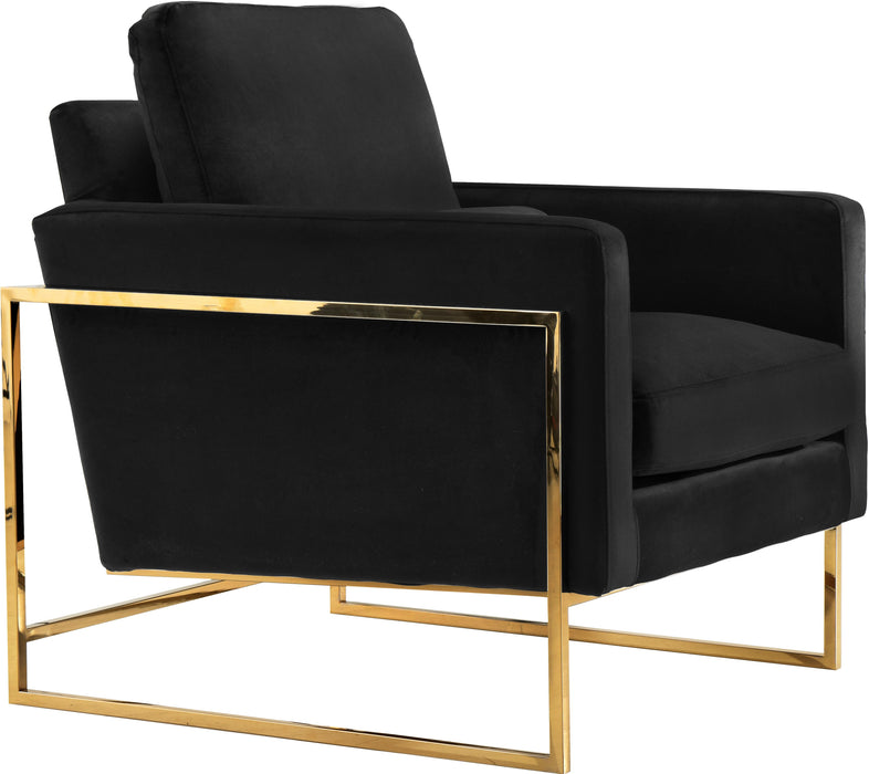 Mila Black Velvet Chair - Bargain Furniture (Detroit, MI)