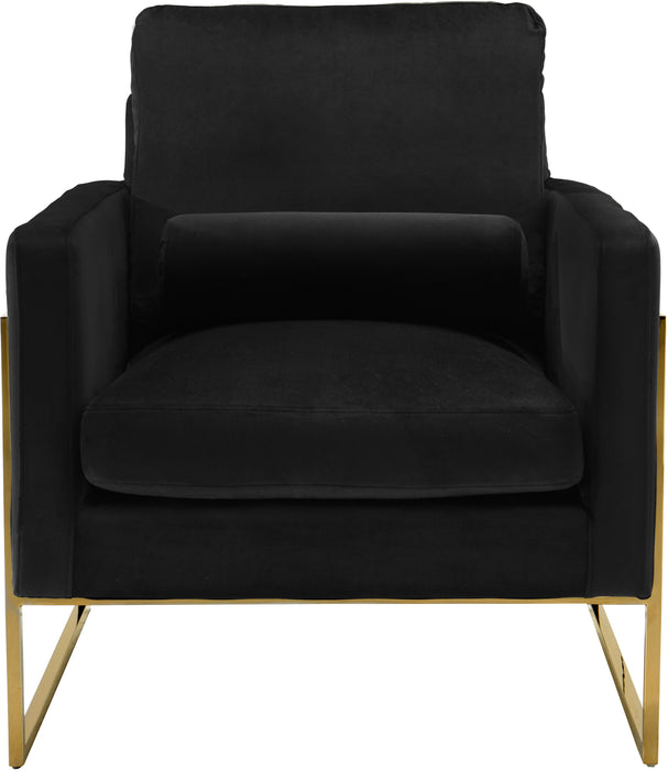 Mila Black Velvet Chair - Bargain Furniture (Detroit, MI)