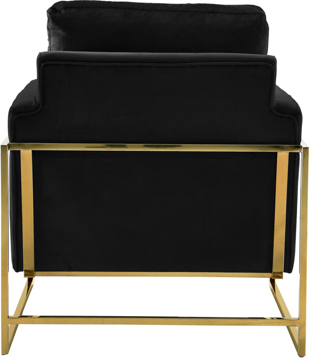 Mila Black Velvet Chair - Bargain Furniture (Detroit, MI)