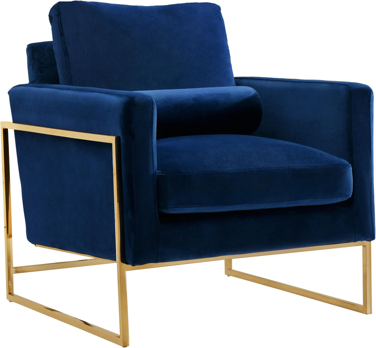 Mila Navy Velvet Chair - Bargain Furniture (Detroit, MI)