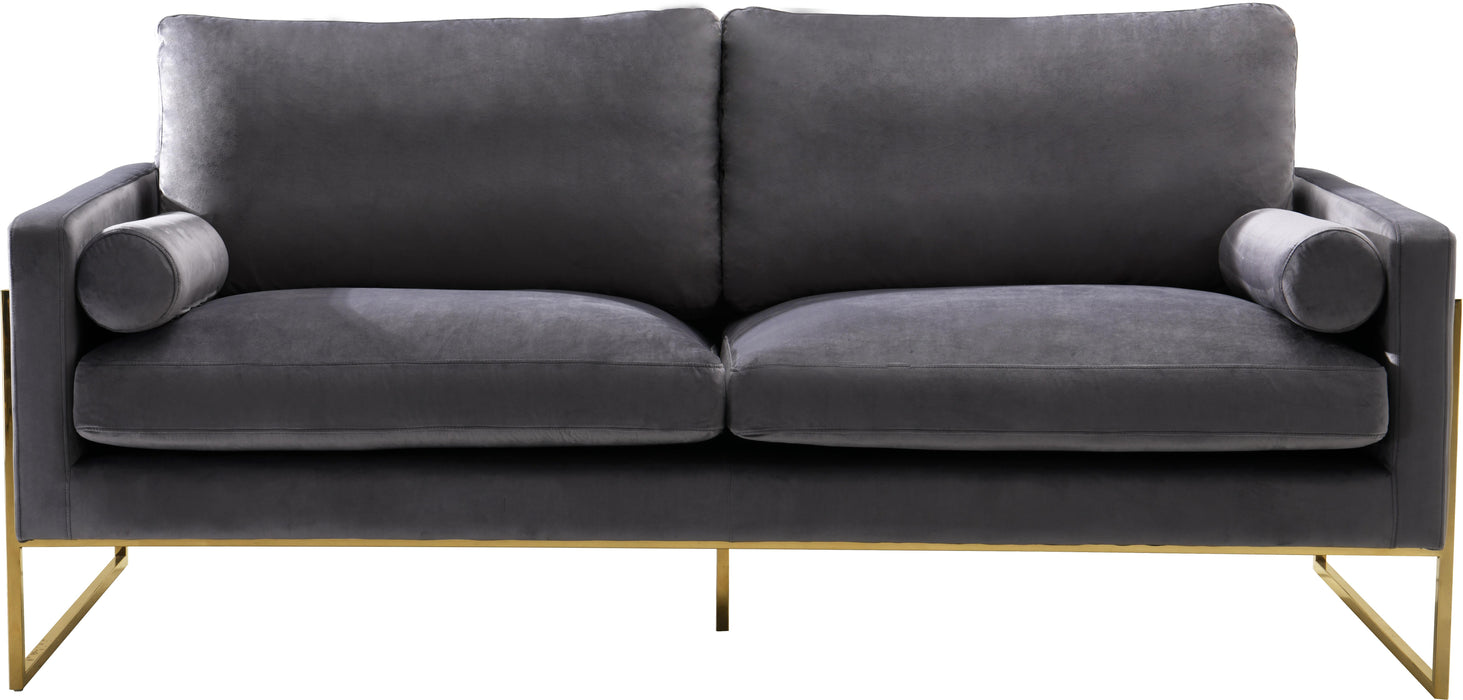 Mila Grey Velvet Sofa - Bargain Furniture (Detroit, MI)