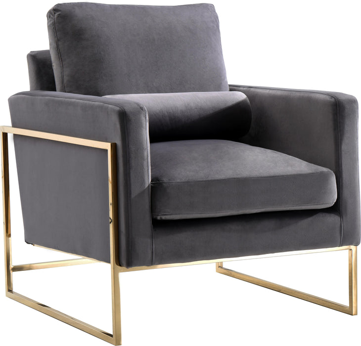 Mila Grey Velvet Chair - Bargain Furniture (Detroit, MI)