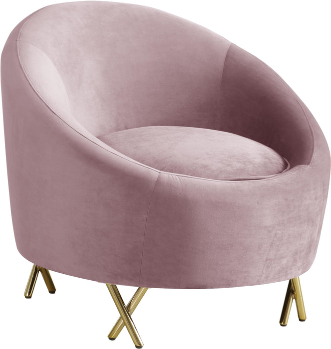 Serpentine Pink Velvet Chair - Bargain Furniture (Detroit, MI)