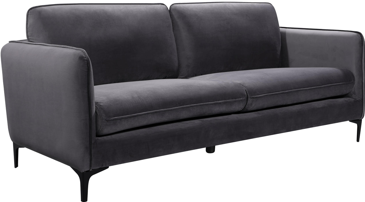 Poppy Grey Velvet Sofa - Bargain Furniture (Detroit, MI)