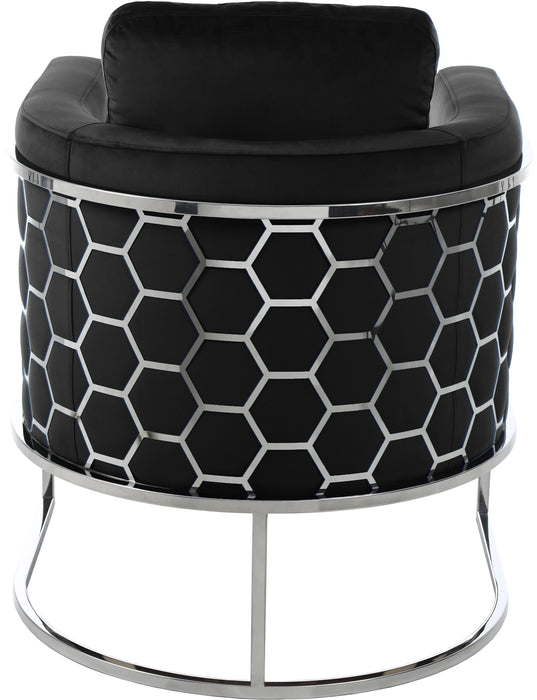 Casa Black Velvet Chair - Bargain Furniture (Detroit, MI)