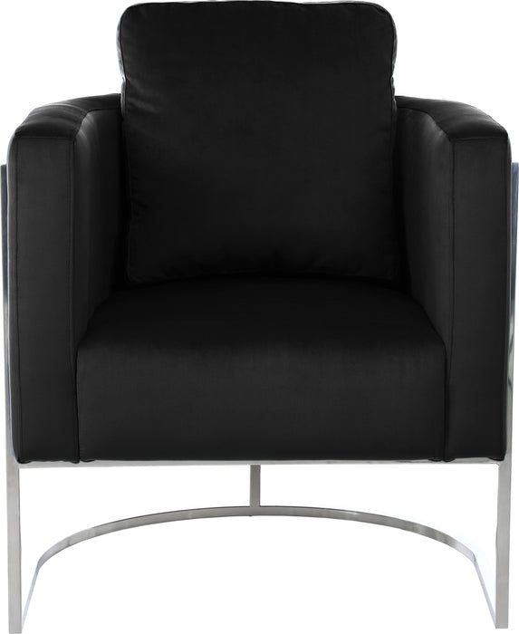 Casa Black Velvet Chair - Bargain Furniture (Detroit, MI)