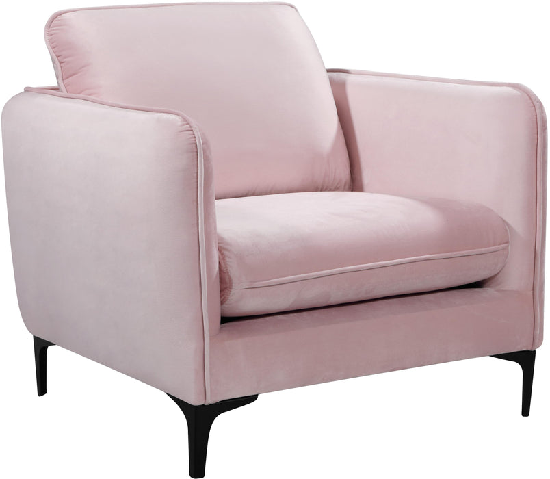 Poppy Pink Velvet Chair - Bargain Furniture (Detroit, MI)