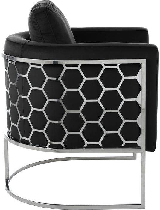 Casa Black Velvet Chair - Bargain Furniture (Detroit, MI)
