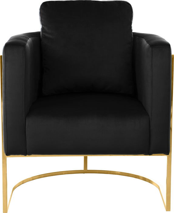 Casa Black Velvet Chair - Bargain Furniture (Detroit, MI)