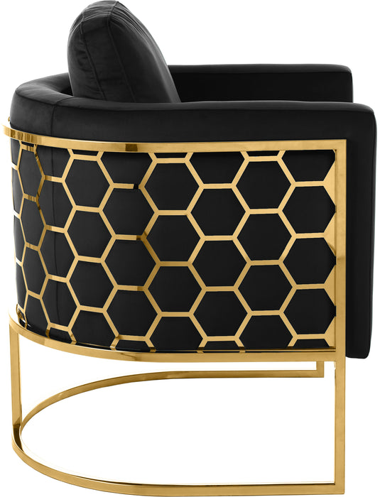 Casa Black Velvet Chair - Bargain Furniture (Detroit, MI)