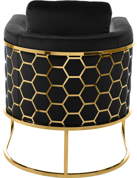 Casa Black Velvet Chair - Bargain Furniture (Detroit, MI)