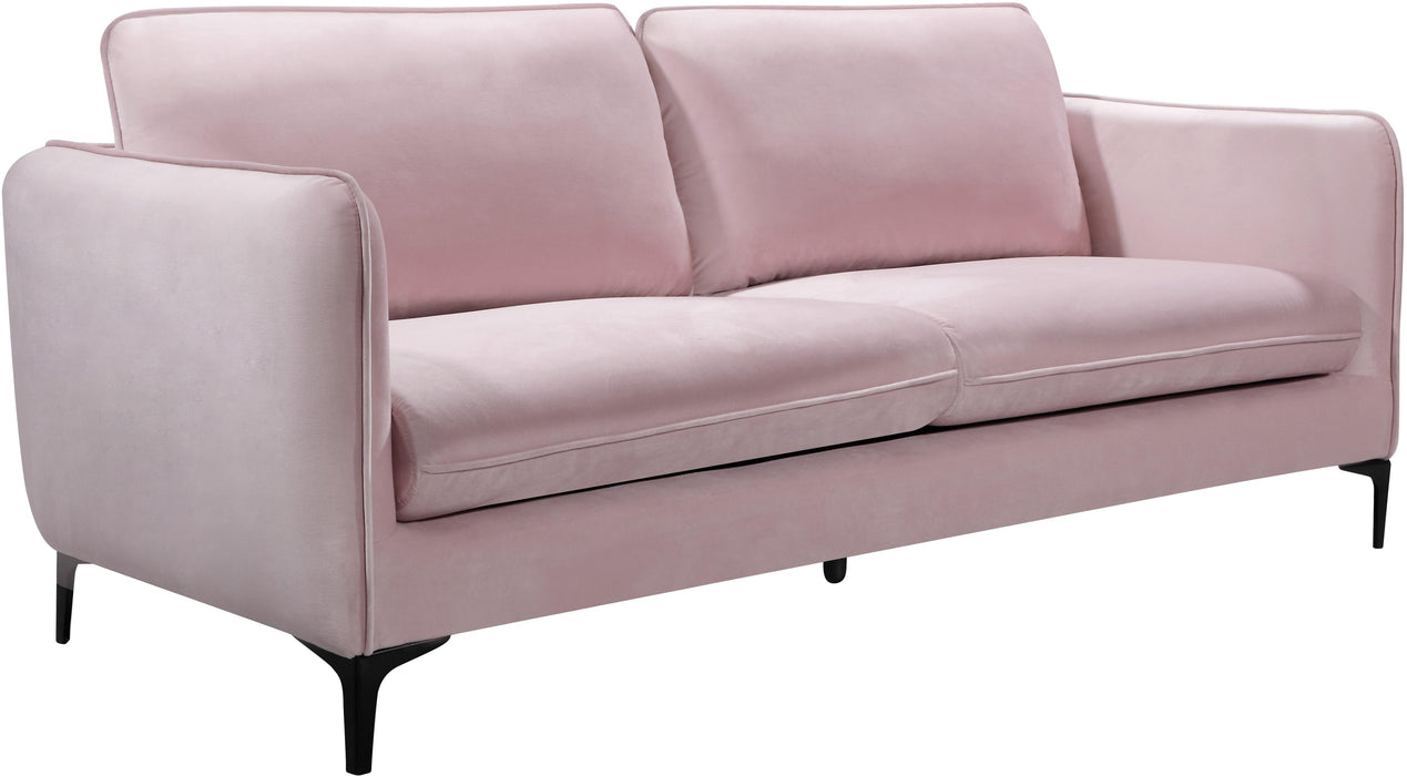 Poppy Pink Velvet Sofa - Bargain Furniture (Detroit, MI)