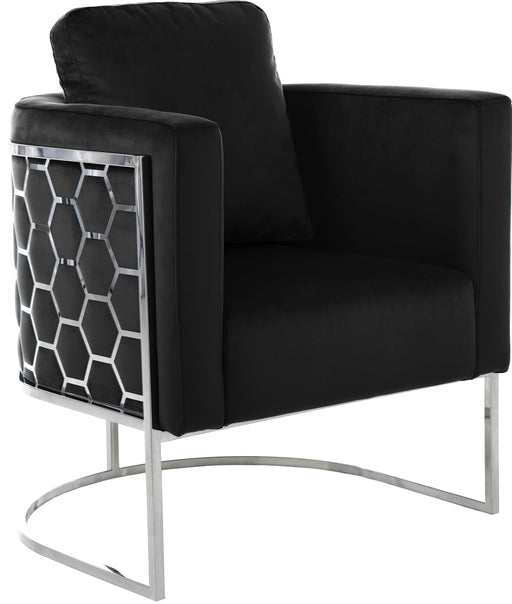 Casa Black Velvet Chair - Bargain Furniture (Detroit, MI)