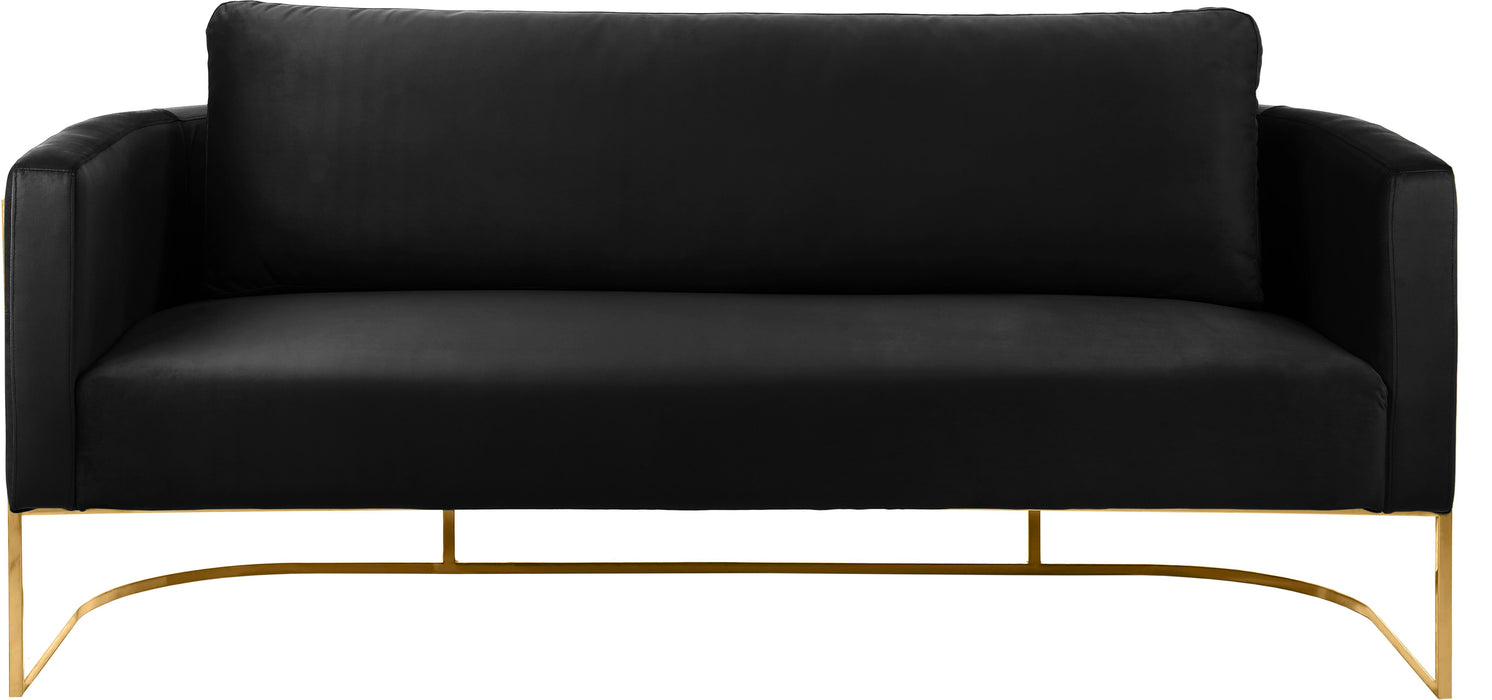 Casa Black Velvet Sofa - Bargain Furniture (Detroit, MI)