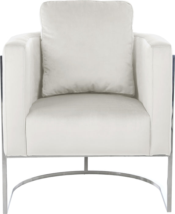 Casa Cream Velvet Chair - Bargain Furniture (Detroit, MI)